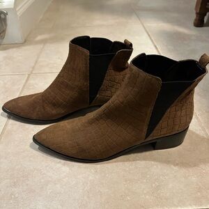 Marc Fisher Textured Brown Ankle Booties